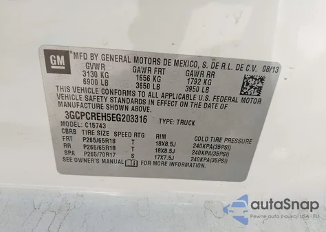 2014 Chevrolet Silverado 1500 1Lt from USA, damaged, VIN 3GCPCREH5EG203316